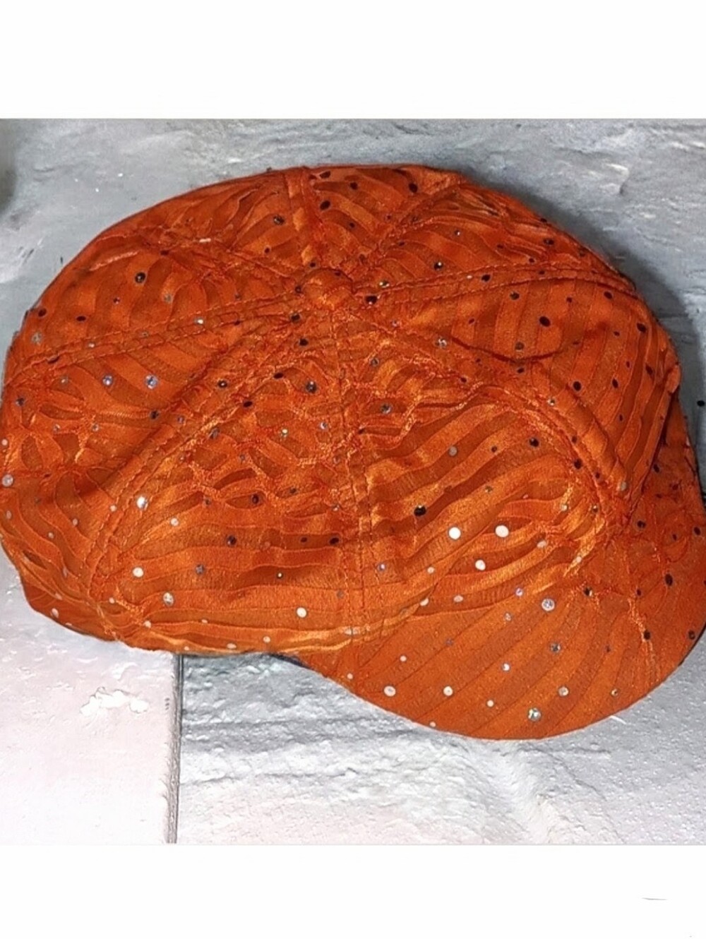 Newsboy style Sequins Orange Baseball Cap